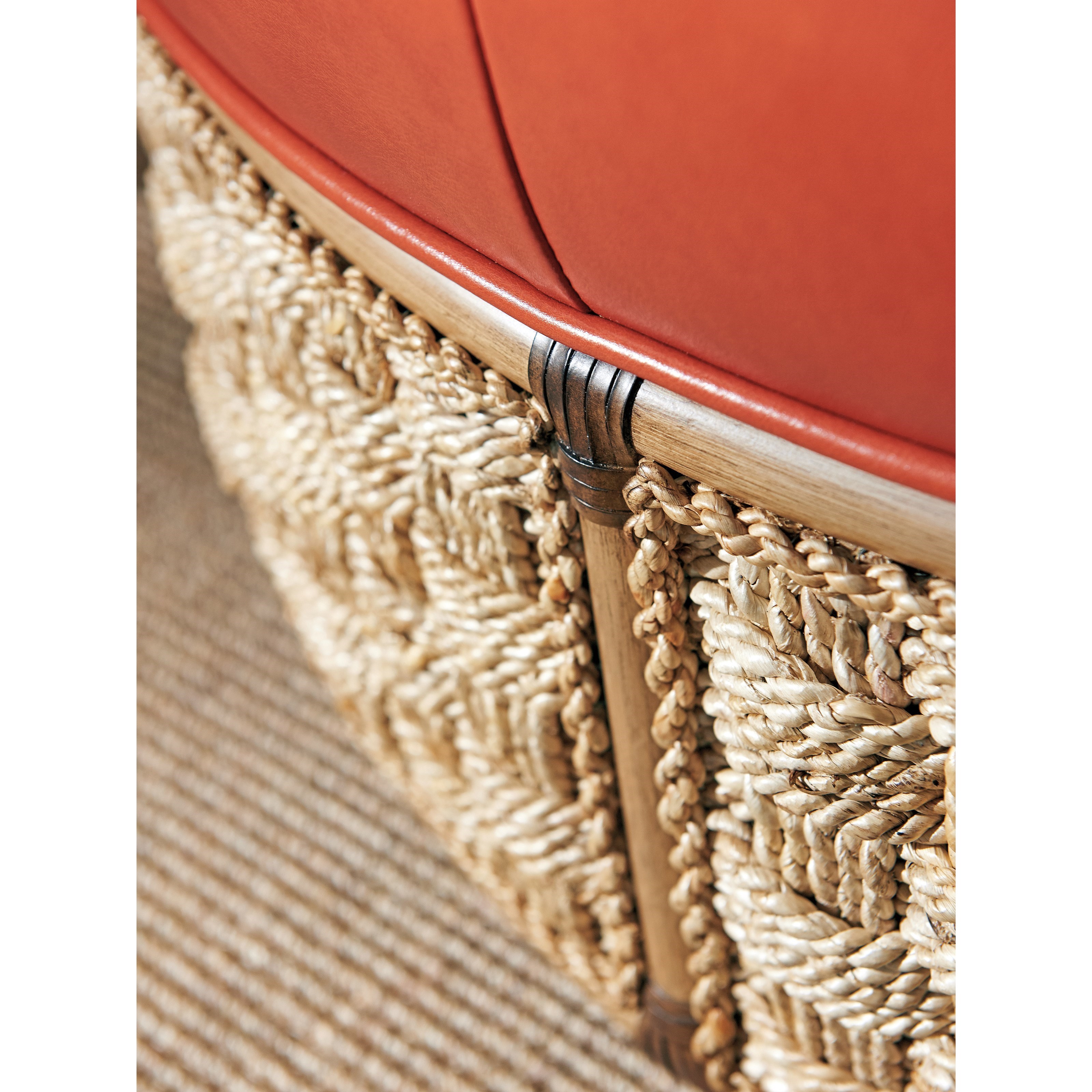 Tommy Bahama Home Twin Palms St. Barts Cocktail Ottoman with Woven